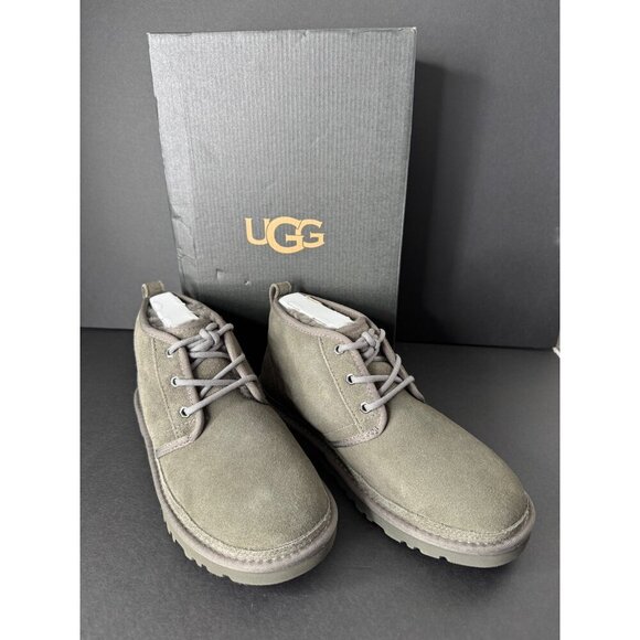 UGG Neumel MENS Lifestyle CHUKKA Boots Suede Charcoal Fur Lined EU